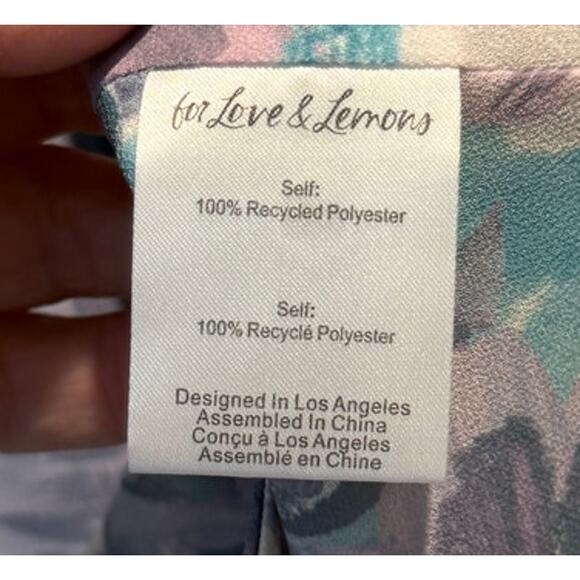 FOR LOVE & LEMONS NWT Shelly Neck Floral Lilac Ruffle Mini Dress Sexy Coquette S - Picture 6 of 8